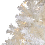 7' White Artificial Christmas Tree with 1000 Bendable Branches and 350 Clear LED Lights-Christmas Tree-Parc Decor