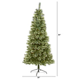 7’ Wisconsin Slim Snow Tip Pine Artificial Christmas Tree with 652 Bendable Branches-Christmas Tree-Parc Decor