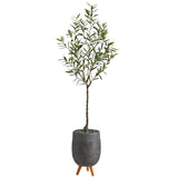 70” Olive Artificial Tree in Gray Planter with Stand-Parc Decor