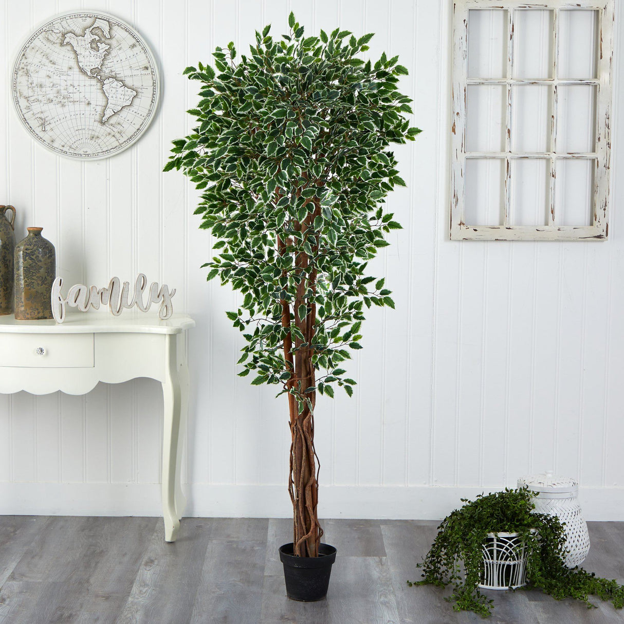 70” Variegated Ficus Artificial Tree UV Resistant (Indoor/Outdoor)-Parc Decor