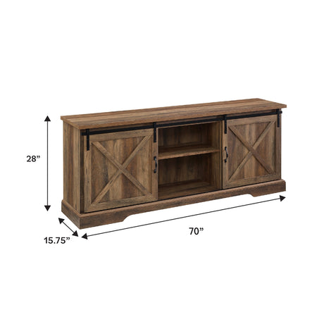 70" Sliding Barn Door TV Console-Entertainment-Parc Decor