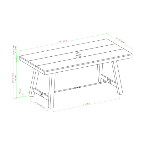 70" Trestle Dining Table-Dining / Kitchen-Parc Decor