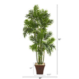 71” Areca Palm Artificial Tree in Brown Planter-Parc Decor