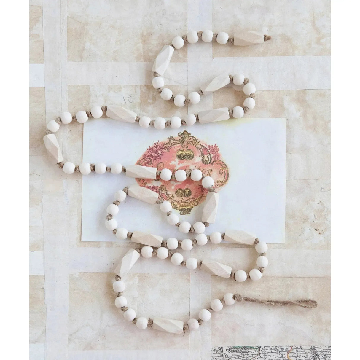 72" Paulowina Wood Bead Garland Decor