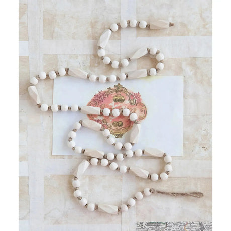 72" Paulowina Wood Bead Garland Decor