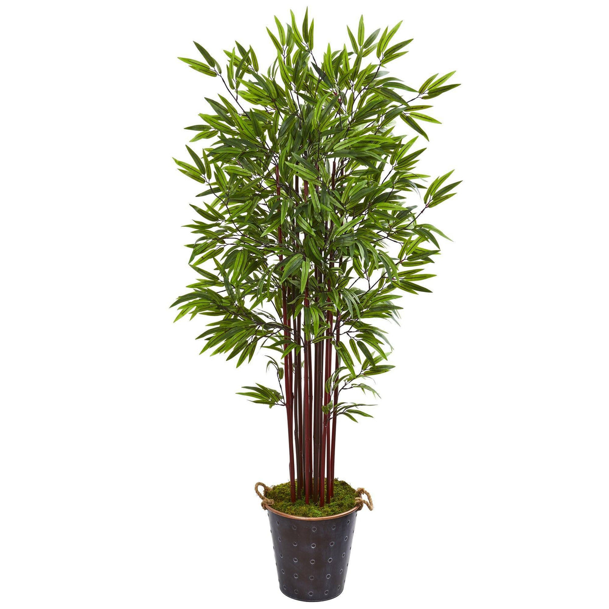 74” Bamboo Artificial Tree in Metal Planter-Parc Decor