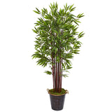 74” Bamboo Artificial Tree in Metal Planter-Parc Decor