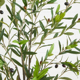 75” Olive Artificial Tree in Ribbed Metal Planter-Parc Decor
