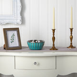 7.25” Teal Vase with Silver Burnishing-Parc Decor