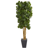 7.5' Fiddle Leaf Artificial Tree in Slate Planter-Parc Decor