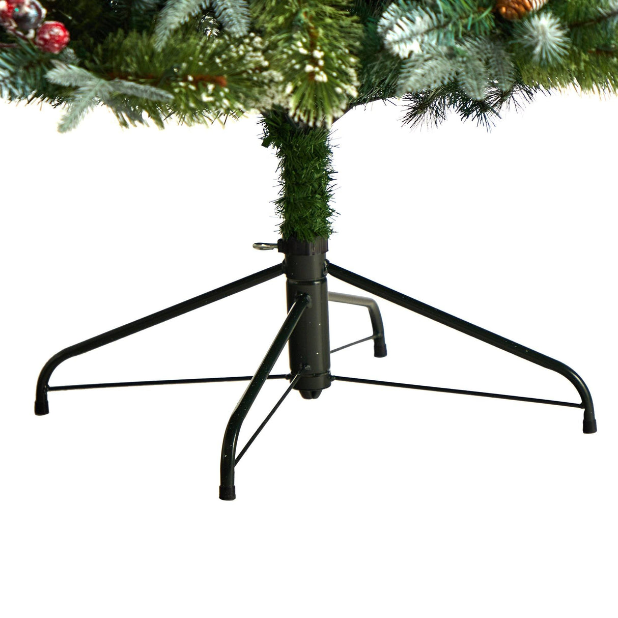 7.5' Snow Tipped Aspen Spruce Pre-Lit Tree with 450 LED lights, Berries and Pinecones-Parc Decor