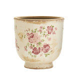 7.5” Tuscan Ceramic Floral Print Planter-Parc Decor