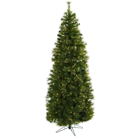 7.5’ Cashmere Slim Christmas Tree w/Clear Lights-Christmas Tree-Parc Decor
