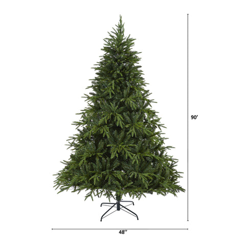 7.5’ Colorado Mountain Fir “Natural Look” Artificial Christmas Tree with 600 Clear LED Lights and 3048 Bendable Branches-Christmas Tree-Parc Decor