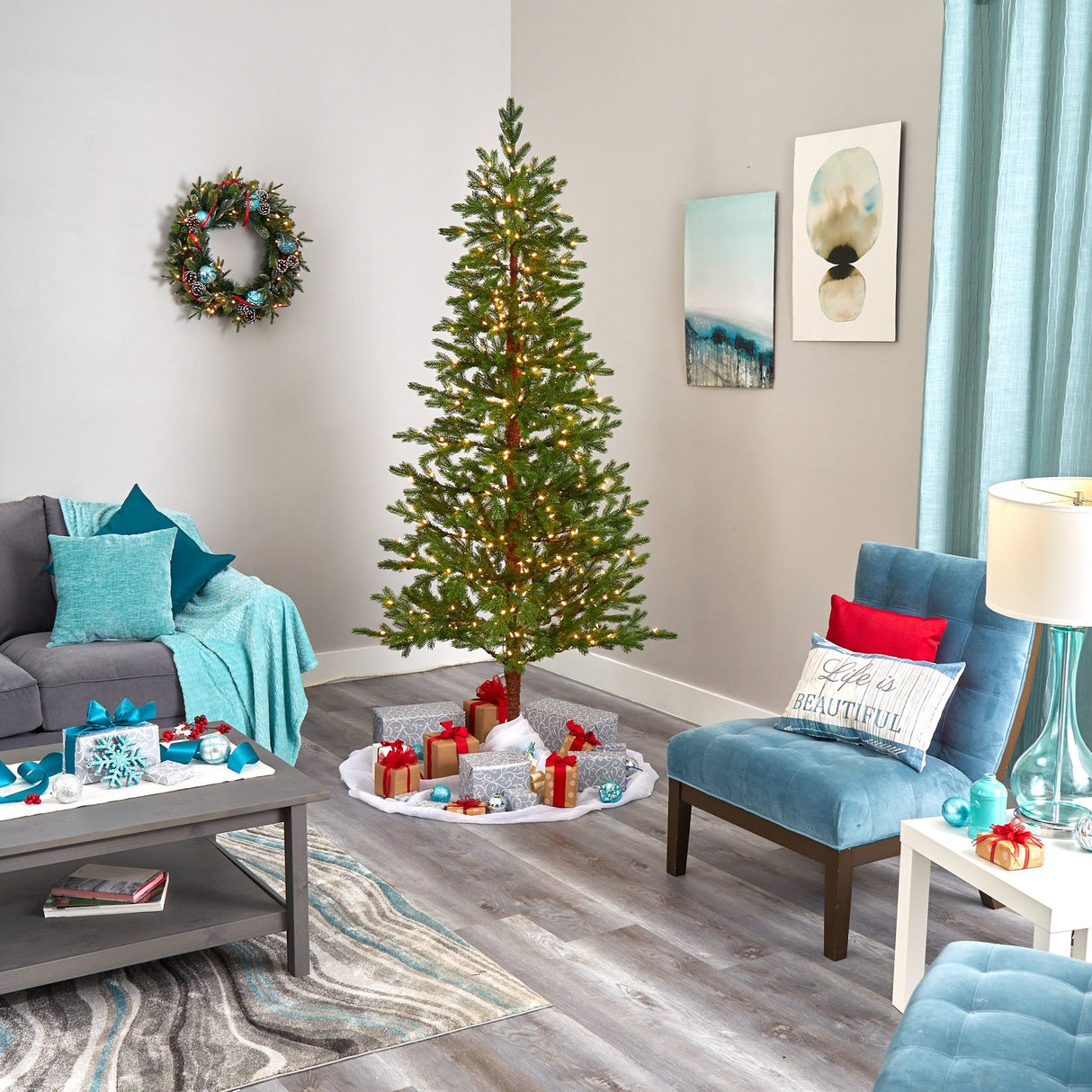 7.5' Fairbanks Fir Artificial Christmas Tree with 350 Clear Warm-Christmas Tree-Parc Decor