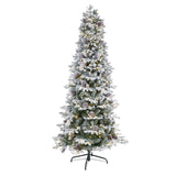 7.5' Flocked Alaskan Pre-Lit Artificial Christmas Tree 350 LED Lights and 2155 Bendable Branches-Christmas Tree-Parc Decor