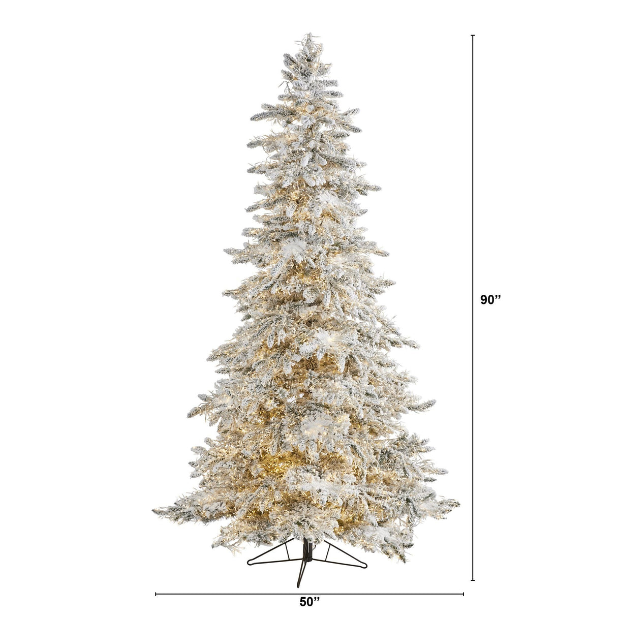 7.5' Flocked Grand Northern Rocky Fir Artificial Christmas Tree with 6672 Warm Cluster (Multifunction) LED Lights and 1071 Bendable Branches-Christmas Tree-Parc Decor