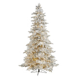7.5' Flocked Grand Northern Rocky Fir Artificial Christmas Tree with 6672 Warm Cluster (Multifunction) LED Lights and 1071 Bendable Branches-Christmas Tree-Parc Decor