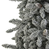 7.5’ Flocked Livingston Fir Artificial Christmas Tree with Pine Cones and 500 Warm LED Lights-Christmas Tree-Parc Decor