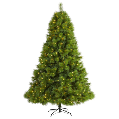 7.5’ Green Scotch Pine Artificial Christmas Tree with 550 Clear LED Lights-Christmas Tree-Parc Decor