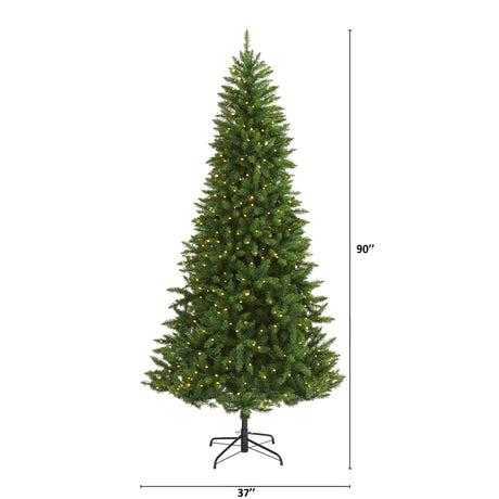 7.5’ Green Valley Fir Artificial Christmas Tree with 500 Clear LED Lights-Christmas Tree-Parc Decor