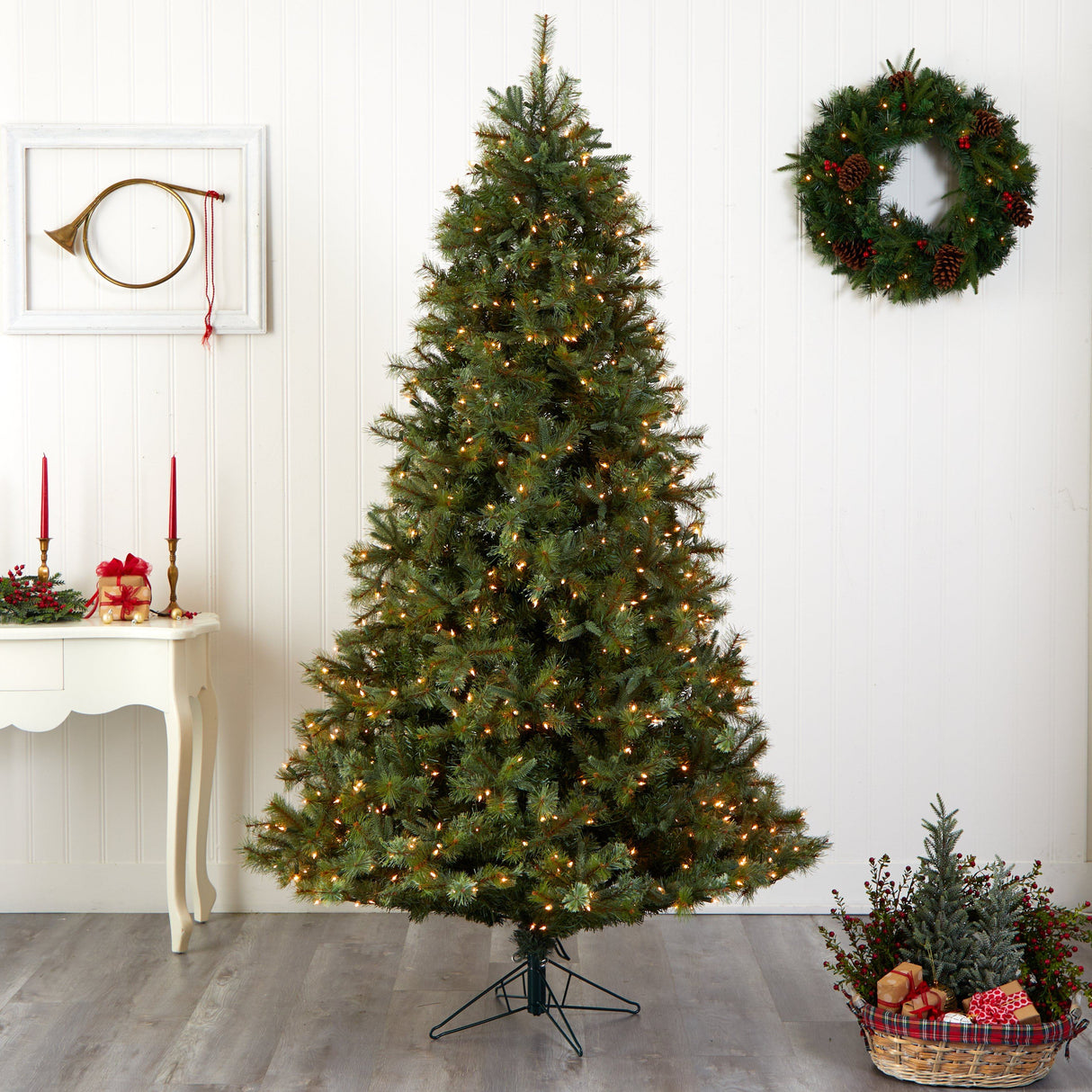 7.5' Majestic Multi-Pine Christmas Tree w/Clear Lights-Christmas Tree-Parc Decor