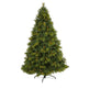7.5’ North Carolina Mixed Pine Artificial Christmas Tree with 470 Warm White LED Lights, 1895 Bendable Branches and Pinecones-Christmas Tree-Parc Decor