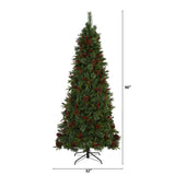 7.5’ Norway Mixed Pine Artificial Christmas Tree with 450 Clear LED Lights, Pine Cones and Berries-Christmas Tree-Parc Decor