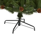 7.5' Rocky Mountain Spruce Artificial Christmas Tree with Pinecones and 400 Clear LED Lights-Christmas Tree-Parc Decor