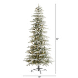 7.5’ Slim Flocked Nova Scotia Spruce Artificial Christmas Tree with 450 Warm White LED Lights and 909 Bendable Branches-Christmas Tree-Parc Decor