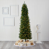 7.5’ Slim Green Mountain Pine Artificial Christmas Tree with 350 Clear LED Lights-Christmas Tree-Parc Decor