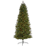 7.5’ Slim West Virginia Mountain Pine Artificial Christmas Tree with 450 Clear Lights and 967 Bendable Branches-Christmas Tree-Parc Decor