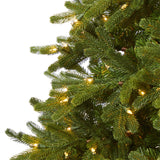 7.5’ Washington Fir Artificial Christmas Tree with 600 Clear Lights and 1610 Bendable Branches-Christmas Tree-Parc Decor