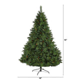 7.5’ West Virginia Full Bodied Mixed Pine Artificial Christmas Tree with 600 Clear LED Lights and Pine Cones-Christmas Tree-Parc Decor