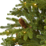 7.5’ Yukon Mountain Fir Artificial Christmas Tree with 600 Clear Lights, Pine Cones and 1740 Bendable Branches-Christmas Tree-Parc Decor