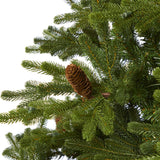 7.5’ Yukon Mountain Fir Artificial Christmas Tree with 600 Clear Lights, Pine Cones and 1740 Bendable Branches-Christmas Tree-Parc Decor