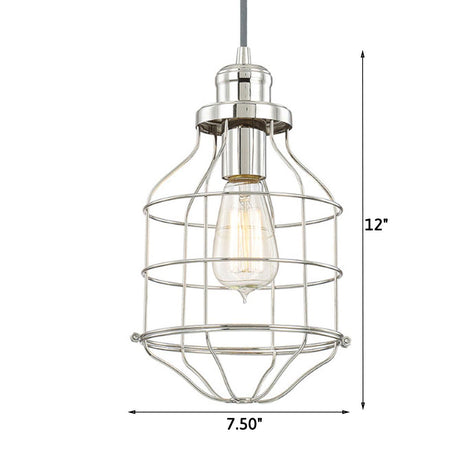 7.5"W Daudin 1-Light Pendant Polished Nickel