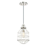 7.5"W Daudin 1-Light Pendant Polished Nickel