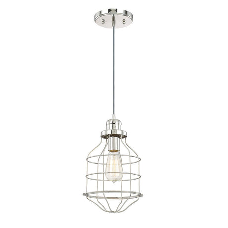 7.5"W Daudin 1-Light Pendant Polished Nickel