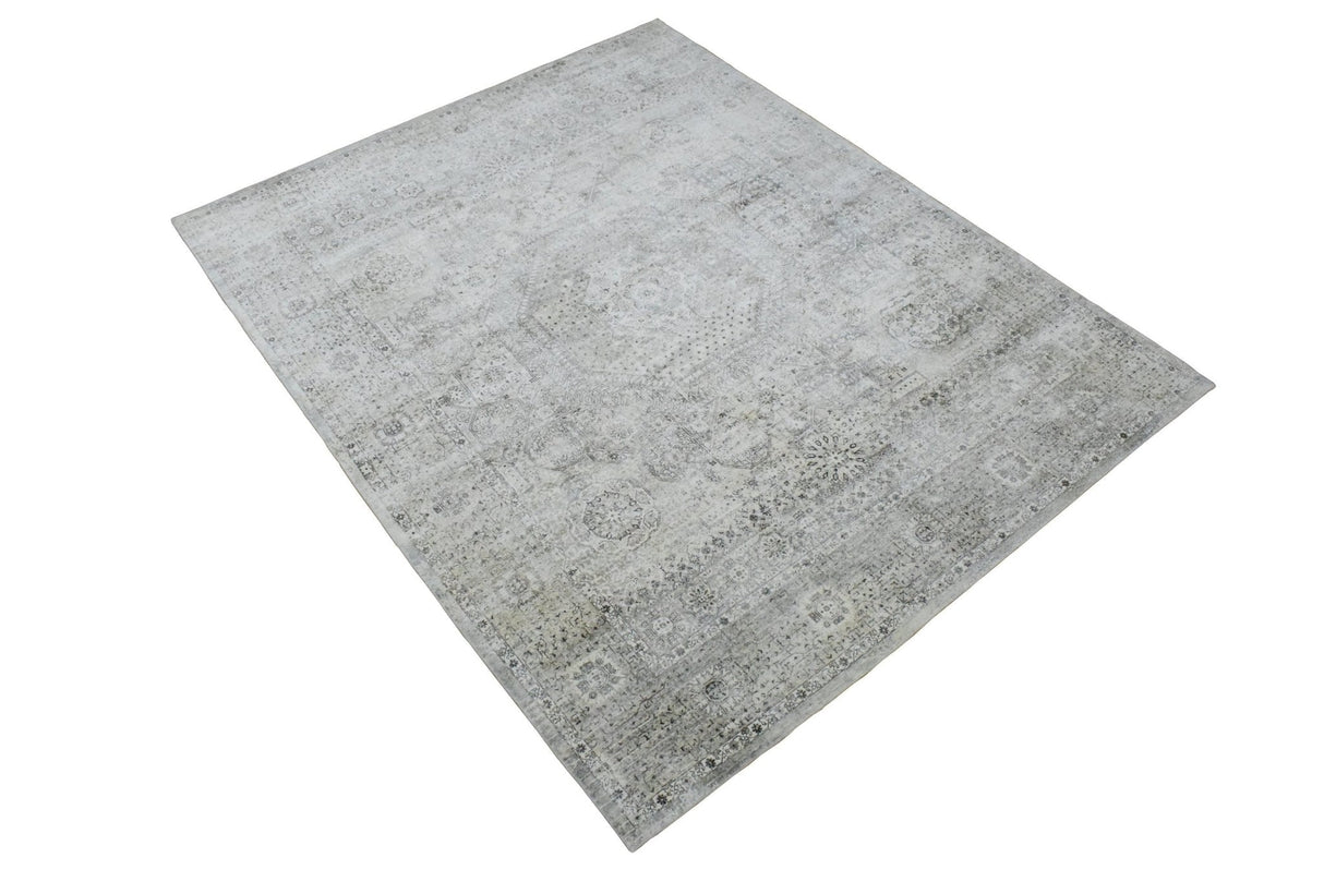 7.8x9.8 Rug, Abstract Blue and Gray Rug made with Viscose Art Silk, Living, Dinning and Bedroom Rug | TRD0091AR7898-Area Rug-Parc Decor