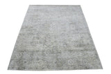 7.8x9.8 Rug, Abstract Blue and Gray Rug made with Viscose Art Silk, Living, Dinning and Bedroom Rug | TRD0091AR7898-Area Rug-Parc Decor
