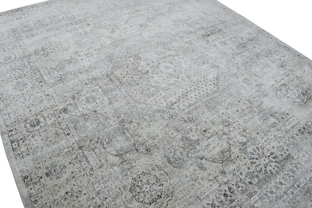 7.8x9.8 Rug, Abstract Blue and Gray Rug made with Viscose Art Silk, Living, Dinning and Bedroom Rug | TRD0091AR7898-Area Rug-Parc Decor