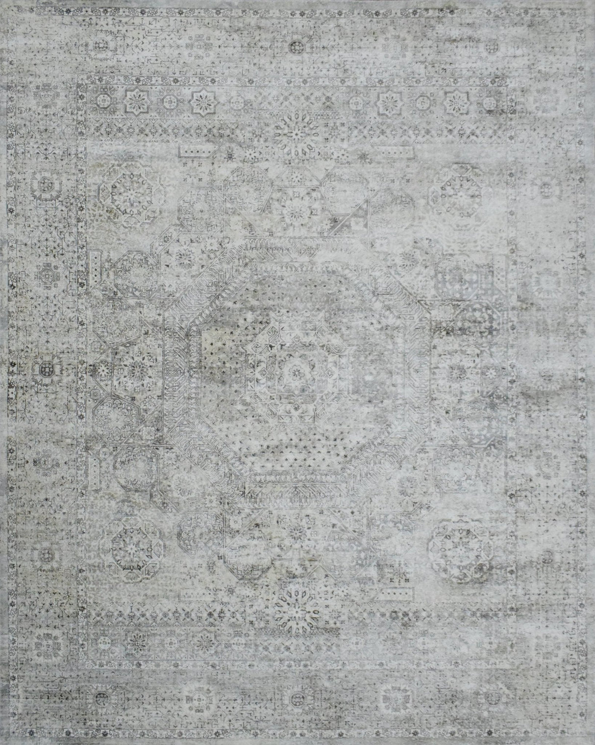 7.8x9.8 Rug, Abstract Blue and Gray Rug made with Viscose Art Silk, Living, Dinning and Bedroom Rug | TRD0091AR7898-Area Rug-Parc Decor