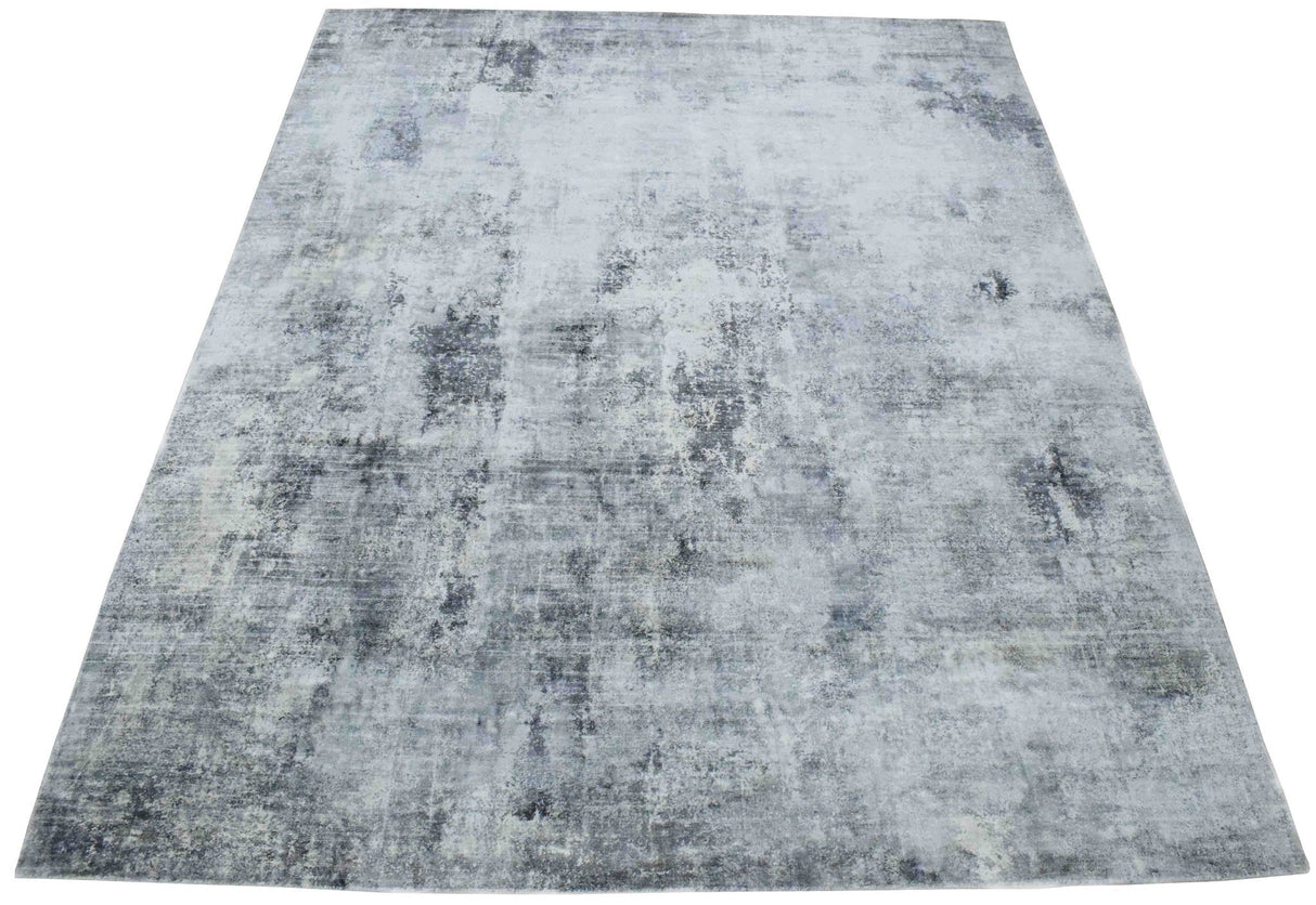 7.8x9.8 Rug, Abstract Blue and Gray Rug made with Viscose Art Silk, Living, Dinning and Bedroom Rug | TRD0092AR7898-Area Rug-Parc Decor