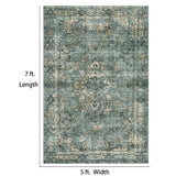 7ft x 5ft Vintage Indoor Non-Slip Washable Large Area Rugs for Bedroom Living Room