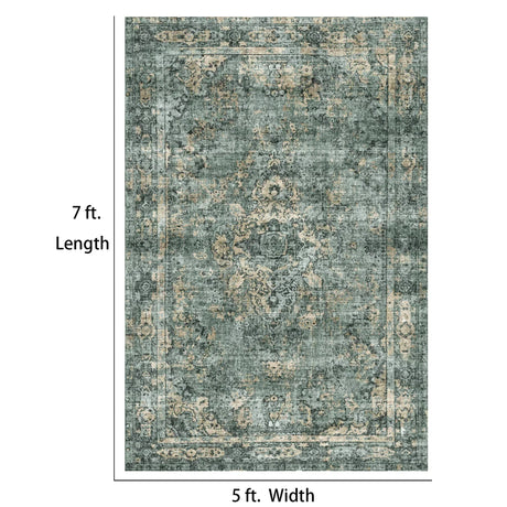 7ft x 5ft Vintage Indoor Non-Slip Washable Large Area Rugs for Bedroom Living Room