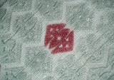 7x10 Hand Knotted Gray, Red and Blue Traditional Wool Rug