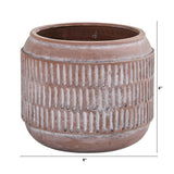 8” Boho Chic Ceramic Embossed Planter-Parc Decor