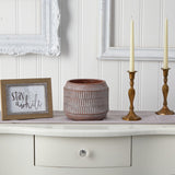 8” Boho Chic Ceramic Embossed Planter-Parc Decor