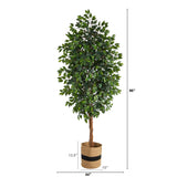 8’ Ficus Artificial Tree in Handmade Natural Cotton Planter-Parc Decor